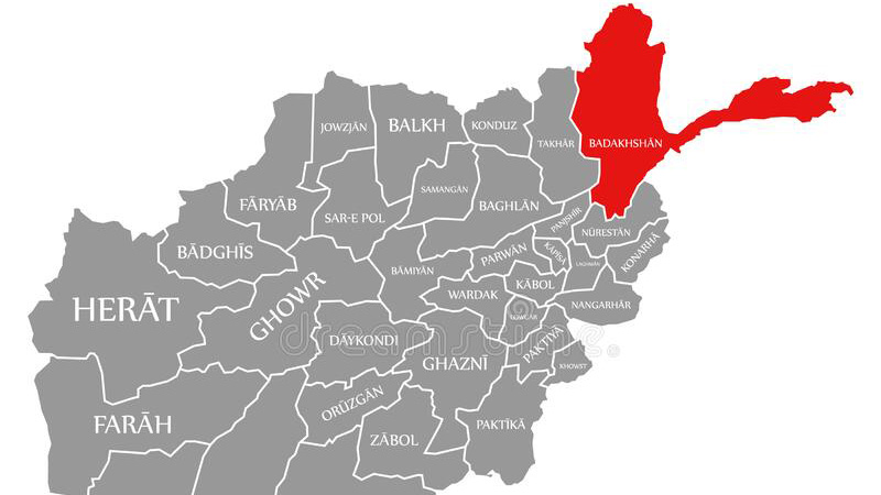 badakhshan red highlighted map afghanistan illustration 181030693