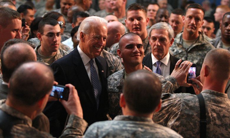 biden with troops in afghanistan