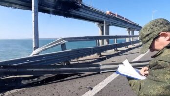 Ukrainian official acknowledges attacks on Crimean Bridge Russian Navy