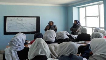 girls attend a tenth grade history lesson in afghanistan where taliban officials have implemented restrictions on education for