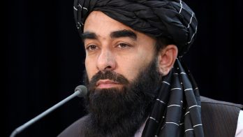 file photo: taliban spokesman zabihullah mujahid speaks during news conference in kabul