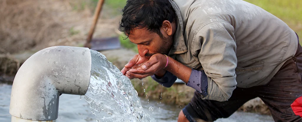 man drinking water pipe 1