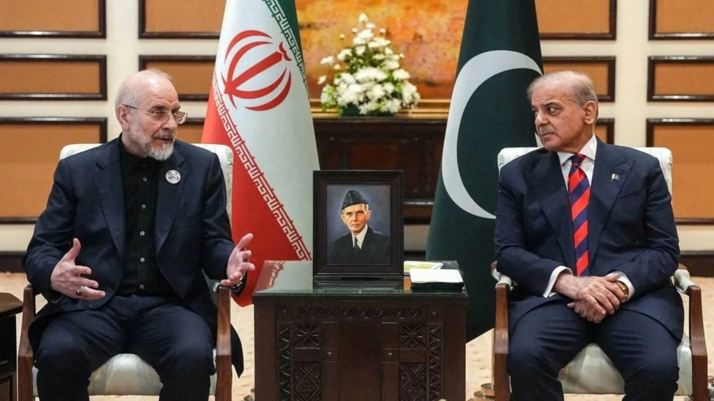 Pakistans Prime Minister Shehbaz Sharif meets with Iranian Parliament Speaker Mohammad Bagher Ghalibaf reuters 2026 04 11.jpg